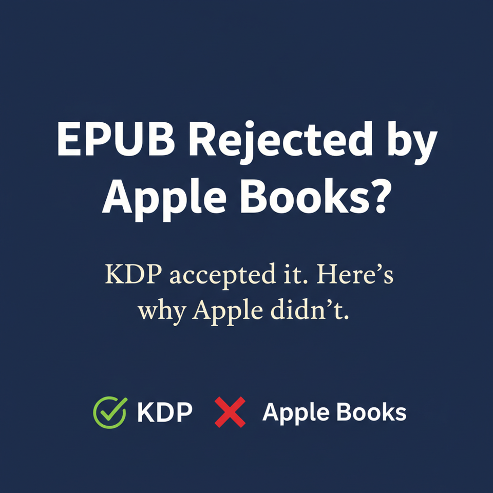 EPUB Accepted by KDP But Rejected by Apple Books? Here's Why and How to Fix It